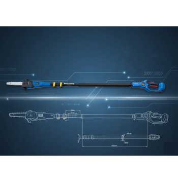 Potatore telescopico a batteria 21V – barra 12", 2 batterie 5,2Ah, 1100W