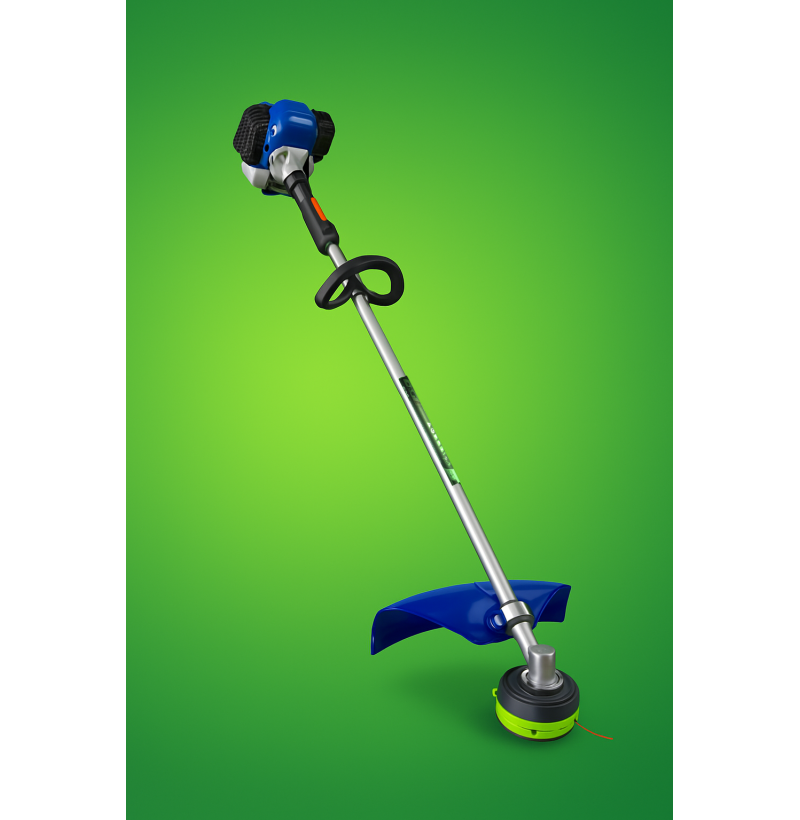 Decespugliatore DLG Italia S26 con motore a scoppio da 26 cc. Ideale per rifiniture, bordature e taglio dell’erba in aree verdi