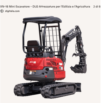 Mini Escavatore XN-18 – Motore Kubota, 18Q, Cingolato con Accessori