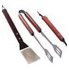 Set 3 Utensili Barbecue Sandrigarden in Acciaio Inox con Manico in Legno