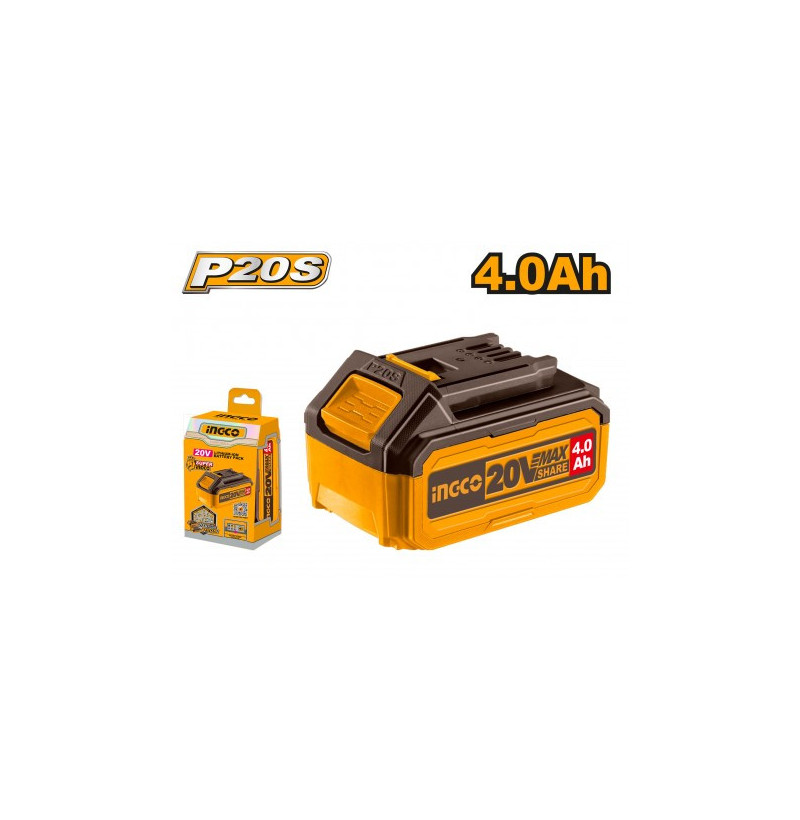 Batteria Ingco 20V 4.0Ah – Compatibile con utensili P20S, LED integrato