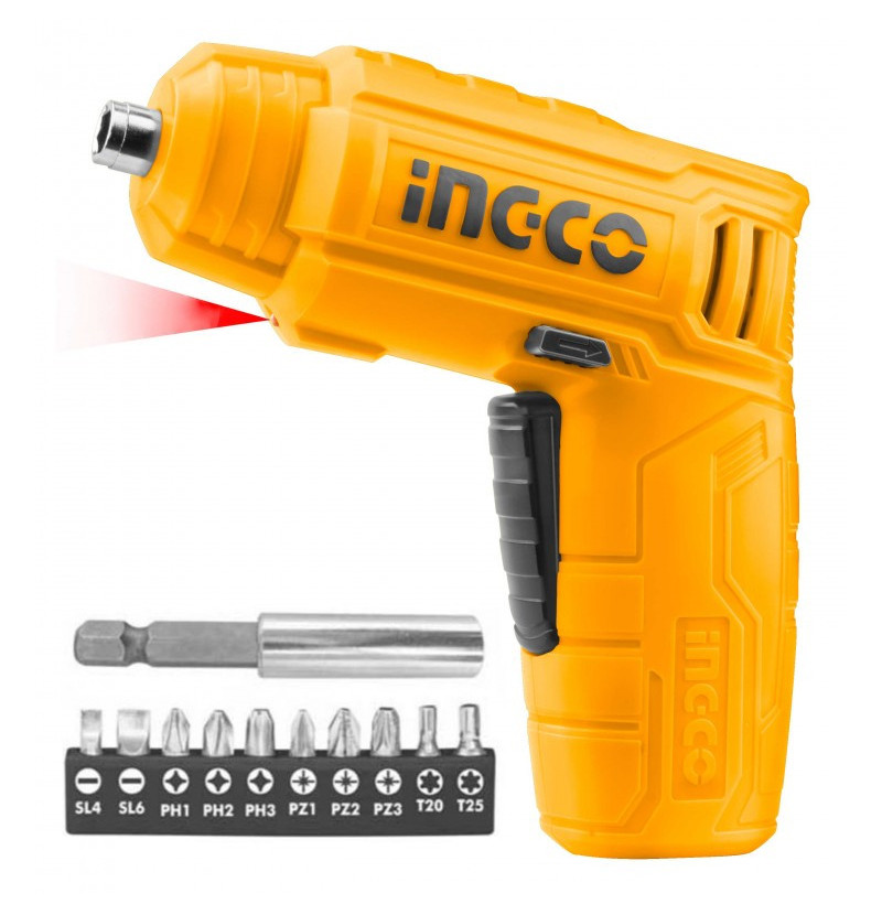 Cacciavite Ingco 4V – USB, LED, punte Cr-V incluse