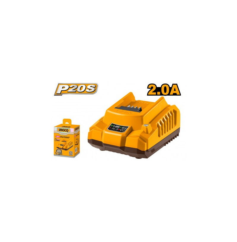 Caricabatterie Ingco 20V – Ricarica rapida universale 110–240V