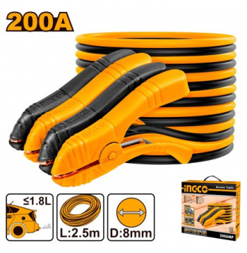 Cavi Batteria Ingco HBTCP2001 – 200A, 2,5m per auto ≤1.8L