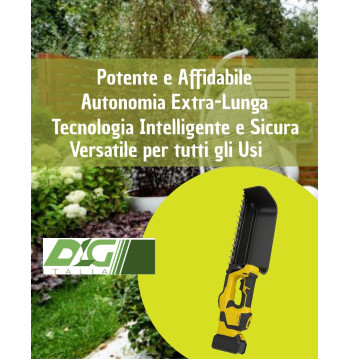 Tagliasiepi a Batteria TGR1 – Potente, Portatile e con Sistema Raccolta Professionale