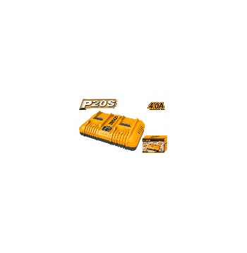 Caricabatterie Ingco 20V Doppio – Ricarica rapida 4A per due batterie