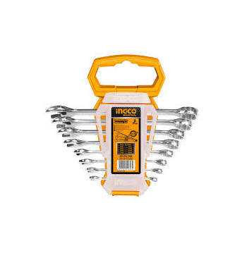 Ingco HKSPA1088-I – Set 8 chiavi combinate fisse/stella 6–19 mm